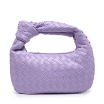 Luxury Zipper Clutch Woven Bags For Women Sliver Zip L-Purple hot sales - £19.97 GBP