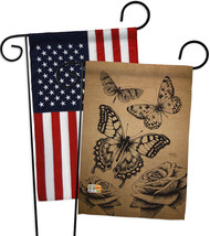 Butterflies Burlap - Impressions Decorative USA - Applique Garden Flags Pack - G - £24.67 GBP