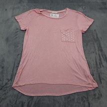 Occasion Shirt Womens 1X Pink Short Sleeve Round Neck Pocket Pullover T Shirt - £17.89 GBP