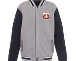 MLB Minnesota Twins  Reversible Full Snap Fleece Jacket JHD  2 Front Pat... - £95.91 GBP