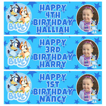 BLUE Y PHOTO Personalised Birthday Banner - Disney Blue y Birthday Party... - $5.38