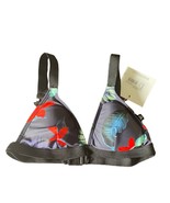 Missguided Womens Swim Bikini Bottom Double Strap Black Tropical Us Size... - $14.99