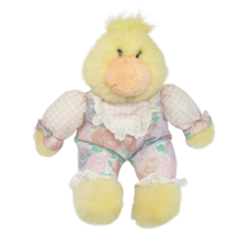12&quot; VINTAGE 1993 COMMONWEALTH BABY DUCK FLOWER PJS STUFFED ANIMAL PLUSH TOY - £36.49 GBP