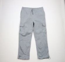 Vintage 90s Streetwear Mens 2XL XXL Blank Wide Leg Cargo Sweatpants Heat... - £46.67 GBP