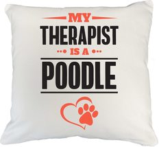 Make Your Mark Design Poodle Therapist Funny White Pillow Cover for Dog Lover, M - £19.56 GBP+