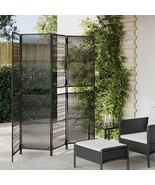  Room Divider 4 Panels Black Poly Rattan - $2,738.64 MXN