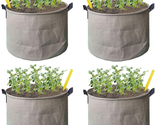 Tall Fabric Pots Grow Bags 6 Gallon TAN or Brown Color Pack of 4 - £16.99 GBP