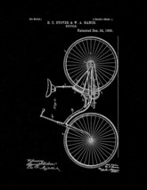 Bicycle Patent Print - Black Matte - $7.95+