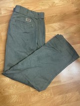 Dickies 874 Original Fit Work Pants Mens 38x30 Green Chino Flat Front - £9.89 GBP