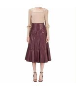 NWOT Burgundy Faux Leather Midi Skirt Size 6 - $35.24 CAD