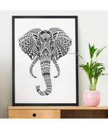 Elephant Head Wall Art Stencil - DIY Tribal Design - Geometric Stencil f... - €35,05 EUR