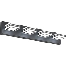 Led Vanity Lights Bundle 9660-4 And 8568-3 Modern Black Bathroom Vanity Lights - $263.99