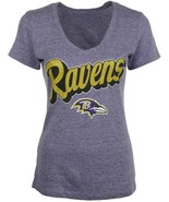 5th &amp; Ocean by New Era Women&#39;s Baltimore Ravens Tri-Natural T-Shirt, Large - £22.01 GBP