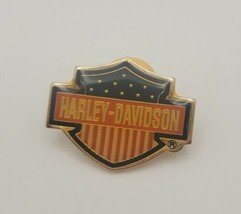 Harley Davidson American Flag Shield Patriotic Collectible Vest Hat Pin - $19.60