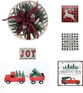 Farmhouse Christmas 5-Piece Decorating Kit, Indoor Holiday Decorations, ... - $240.99