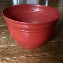 Large Flower Pot Planter Round Glossy Red Shiny Plastic Medium PVC 10 inch Wide - £8.35 GBP