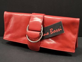 Nino Bossi Women&#39;s Leather Clutch - RED NWT - £60.31 GBP
