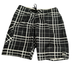 Vtg Quicksilver  Board Swim Trunks Shorts Men&#39;s 36 Black &amp; White Y2k Ska... - $33.25
