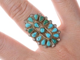 c1950&#39;s Zuni silver needlepoint cluster ring - £177.40 GBP