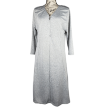 Apt 9 Gray Variegated Knit 3/4 Sleeve Front Zipper Flare Tunic Dress Womens L/XL - £20.84 GBP