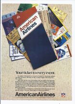 American Airlines Print Ad Football Tickets 8.5" x 11" - $11.85