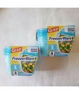 Glad Freezerware 8 Small Containers S With Lids BPA Free Freezer Ware 2 Packs - $453.83 MXN