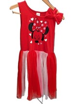 Minnie Mouse Disney Red Valentine  Tutu Dress Size14-16 XL Bow Tulle Ski... - £19.68 GBP