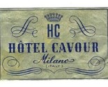 Hotel Cavour Luggage Label Milan Italy Gold Foil - $9.90