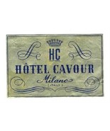 Hotel Cavour Luggage Label Milan Italy Gold Foil - £7.78 GBP