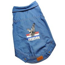 Woof Pet Products Dog Size XL 22 to 25 inches Denim Freedom Eagle Pet Vest - $10.36