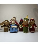 Vintage Plush Felt Nativity Christmas   Mary Baby Jesus 3 Wisemen Joseph... - $32.06 CAD