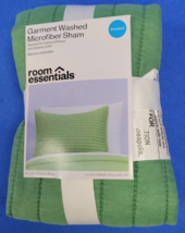 Room Essentials Garment Washed Microfiber Standard Sham Light Green Set of 2 - £6.33 GBP