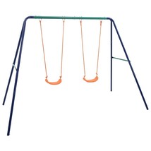 vidaXL Swing Set Blue Steel Medium Durable Outdoor Swing Set - $172.78