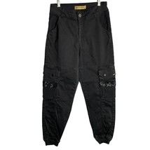Nice Istanbul Cargo Jogger Pants 26 Black Embellished Pockets Sequins St... - £20.35 GBP