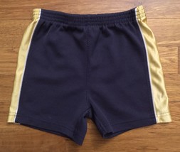 Okie Dokie Toddler Dark Navy Blue Yellow Gold Athletic Basketball Shorts 6-9 mon - £15.92 GBP