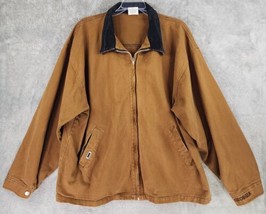No Billy No Georgia Jacket Mens Medium Brown Distressed Work Vintage Ful... - $57.41