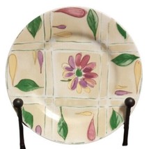 Gibson SABRINA 4-Salad Plates 7 ½” D Flowers Petals & Green Leaves Dessert Dish - £29.05 GBP