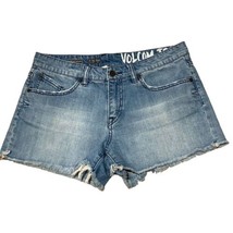 Volcom Womens Shorts Size 7 Cut Offs Stoned Short Blue Jeans Juniors 5 P... - $17.81