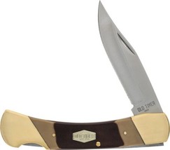 Schrade Old Timer 7OT Cave Bear Lockback Folding Knife Clip Point Blade w Sheath - $37.99