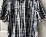 Carhartt G Force Short Sleeved Button Shirt Mens Large Vented Blue Plaid... - £11.75 GBP