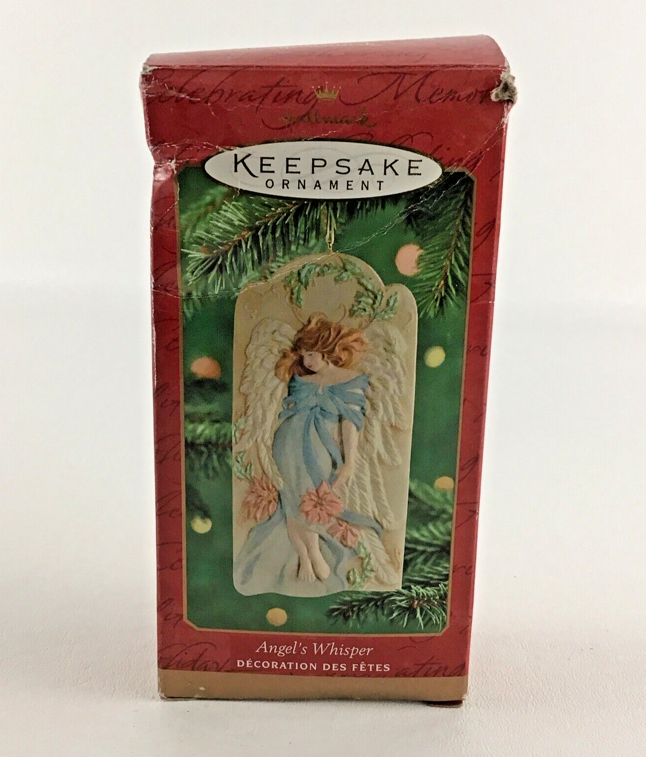 Hallmark Keepsake Christmas Tree Ornament Angels Whisper Porcelain Vintage 2001 - £14.65 GBP