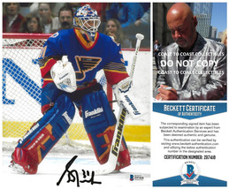 Grant Fuhr signed St Louis Blus Hockey 8x10 photo Beckett COA proof autographed - $98.99