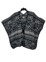 Lucky Brand Womens One Size Poncho Knit Open Wrap Boho Aztec Western - £17.59 GBP