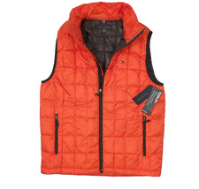 NEW $159 Tommy Hilfiger Puffer Vest! Orange With Tommy Flag Quilted Ligh... - $89.00