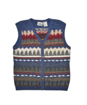 Northern Reflections Sweater Womens XL Vest Wool Blend Trees Seasons Fair Isle - £21.69 GBP