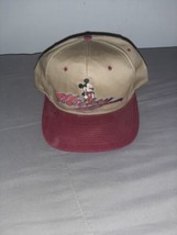 Mickey Mouse Disney Ball Cap Hat Baseball Red &amp; Khaki One Size Snapback - £19.65 GBP