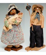 VINTAGE OZARK  SHOP MOUNTAIN MAN & WOMAN HICKORY NUT HEAD Barnes FIGURINE 6" 7" - €8,64 EUR