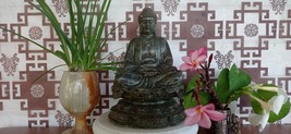 Meditative buddha statue Marble powder buddha handmade buddha home decor - £99.91 GBP