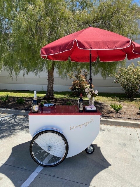 Champagne Station Cart Mobile Bar Push Cart Elegant Rolling Wine Mobile ... - $6,266.70