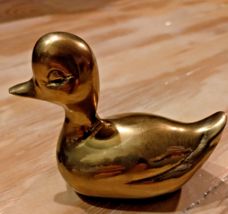 Vintage Brass Figurine Gold Duck Size 4 Inch Animal Home Decoration Pape... - £12.57 GBP